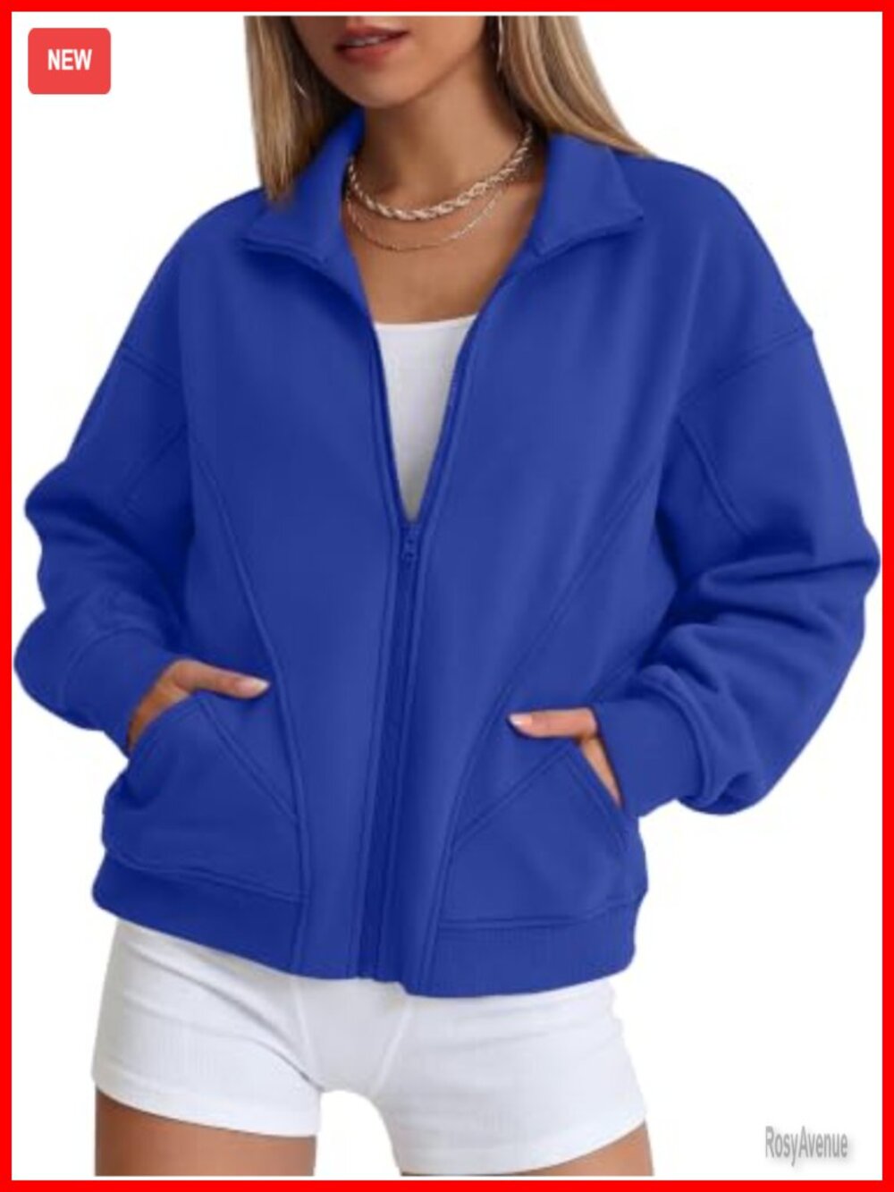 Women's Zip Up Fleece Sweatshirt Oversized Y2K Batwing Sleeve Jacket